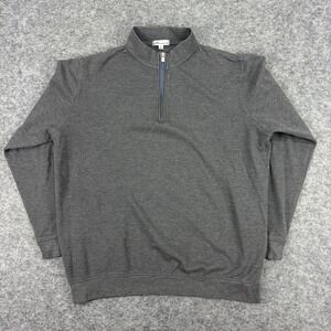 Peter Millar Sweater Mens XL Gray Golf Crown Comfort Interlock 1/4 Zip